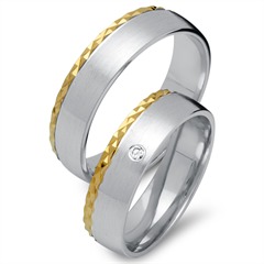 🦚 Eheringe 585er Gelb- Weissgold mit Brillant