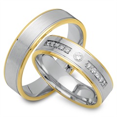 🦚 Eheringe 750er Gelb- Weissgold 11 Brillanten