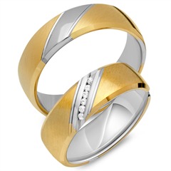 🦚 Eheringe 333er Gelb- Weissgold 18 Diamanten
