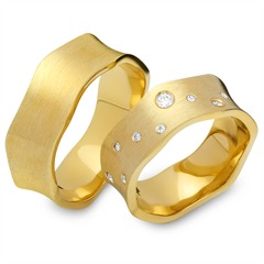 🦚 Eheringe 585er Gelbgold 9 Brillanten
