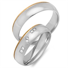 🦚 Eheringe 333er Gelb- Weissgold 6 Brillanten