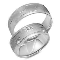 🦚 Trauringe 750er Weissgold 8 Diamanten