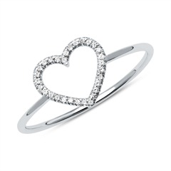 🦚 585er Goldring Herz mit Diamantbesatz