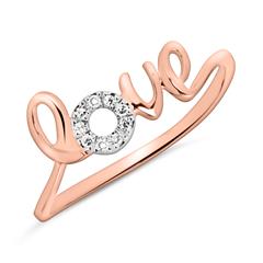 🦚 Ring Love aus 14K Roségold mit Diamanten