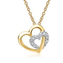 🦚 585er Gelbgoldkette Herzen 4 Diamanten