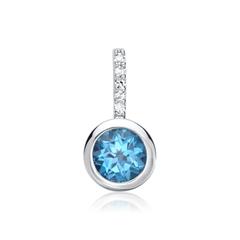 🦚 585er Anhänger Topas 5 Diamanten 0,0425 ct.
