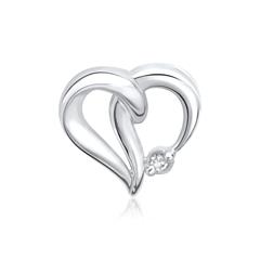 🦚 585er Weißgold-Anhänger Herz Diamant 0,0085 ct.