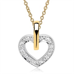 🦚 Kette und Herz Anhänger 14K Gold Diamanten