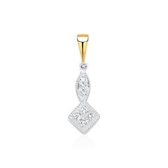 🦚 Diamant Anhänger aus 14-karätigem Gold