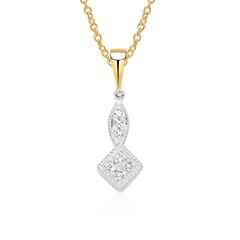 🦚 Kette mit Diamantanhänger aus 14-karätigem Gold