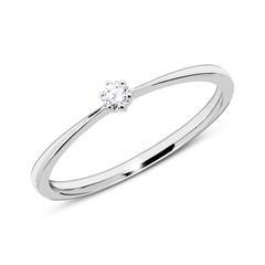 🦚 585er Weißgold Verlobungsring mit Diamant gravierbar
