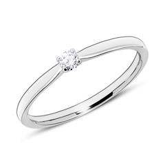 🦚 Gravur Verlobungsring aus 585er Weißgold mit Diamant