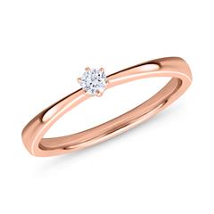 🦚 Verlobungsring aus 14K Roségold mit Diamant 0,05 ct.