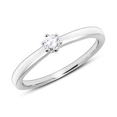 🦚 Gravierbarer Ring aus 585er Weißgold mit Diamant