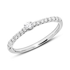 🦚 Gravur Diamantring aus 14-karätigem Weißgold