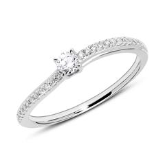 🦚 Diamantring aus 14-karätigem Weißgold