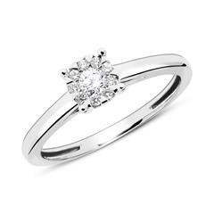 🦚 Verlobungsring aus 585er Weißgold mit Diamanten
