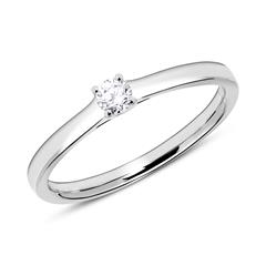 🦚 Diamant Verlobungsring aus 585er Weißgold gravierbar