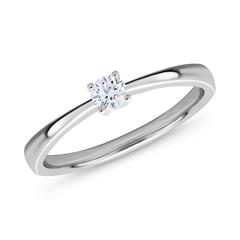 🦚 Ring aus 18K Weißgold mit Diamant 0,15 ct.