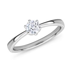 🦚 Solitärring aus 750er Weißgold mit Diamant 0,50 ct.