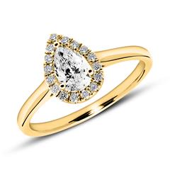 🦚 750er Gold Verlobungsring mit Diamanten
