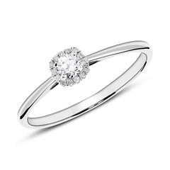 🦚 Verlobungsring aus 14K Weißgold mit Diamanten