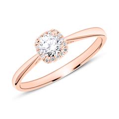 🦚 14K Roségold Verlobungsring mit Diamanten