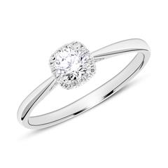 🦚 18K Weißgold Verlobungsring mit Diamanten