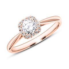 🦚 Verlobungsring aus 18K Roségold mit Brillanten