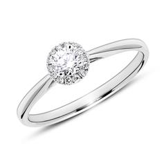 🦚 Verlobungsring aus 14K Weißgold mit Brillanten