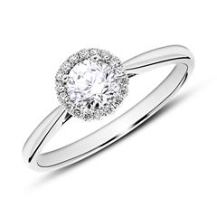🦚 750er Weißgold Haloring mit Diamanten
