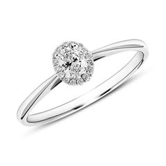 🦚 Verlobungsring aus 14K Weißgold mit Diamanten