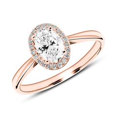🦚 750er Roségold Verlobungsring mit Diamanten