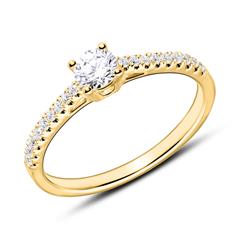🦚 18K Goldring mit Diamanten