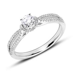 🦚 Diamantring aus 18-karätigem Weißgold