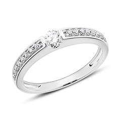 🦚 585er Weißgold Verlobungsring mit Brillanten