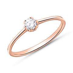 🦚 Solitärring aus 18K Roségold mit Brillant