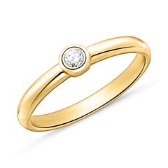 🦚 Verlobungsring aus 14-karätigem Gold mit Diamant