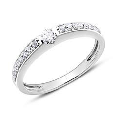 🦚 Diamantbesetzter Verlobungsring aus 14K Weißgold