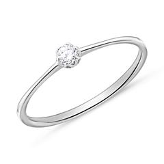🦚 585er Weißgold Verlobungsring mit Brillant