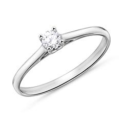 🦚 585er Weißgold Verlobungsring mit Diamant