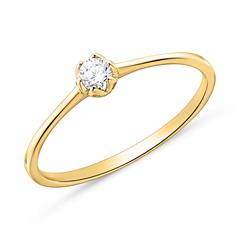 🦚 Solitärring aus 750er Gold mit Diamant