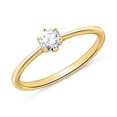 🦚 Diamantring aus 14-karätigem Gold