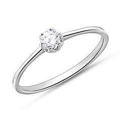 🦚 750er Weißgold Verlobungsring mit Brillant