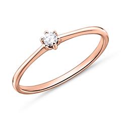 🦚 Verlobungsring aus 18K Roségold mit Diamant