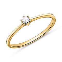 🦚 750er Gold Verlobungsring mit Diamant