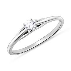 🦚 Solitärring aus 18-karätigem Weißgold mit Diamant