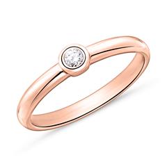 🦚 585er Roségold Solitärring mit Brillant