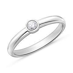 🦚 Verlobungsring aus 585er Weißgold mit Diamant