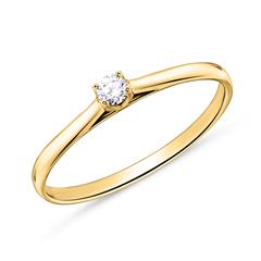 🦚 Solitärring aus 750er Gold mit Brillant